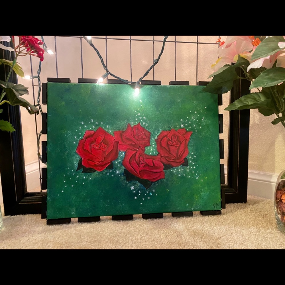 Red roses painting - Picture 1 of 3